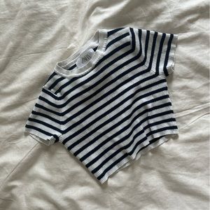 Zara striped crop tee